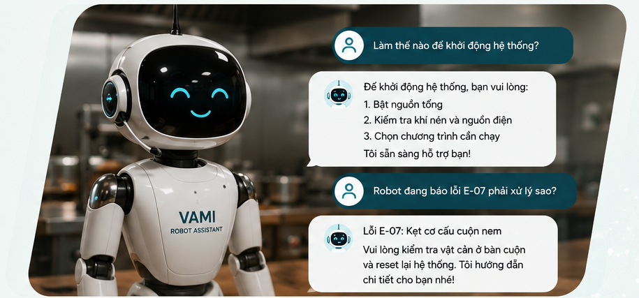VAMI Robot Assistant giao tiếp với người vận hành